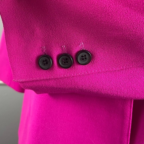 Smythe Neon Pink Single Breasted Wool Blazer Pointed Collared Jacket Size 10 - Picture 5 of 8